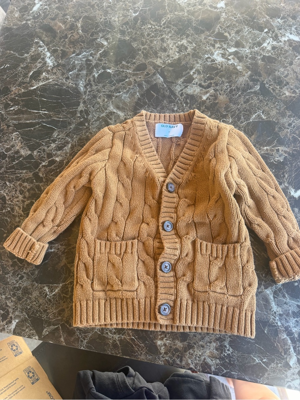 Old Navy Toddler Cable Knit Cardigan - Camel Brown